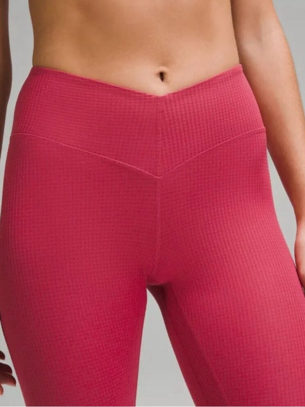 Lululemon V-Waist Yoga Tight 25” Grid Texture Vintage Rose Size 8 - Picture 4 of 10